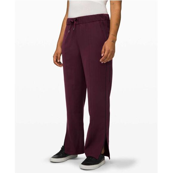 EUC Lululemon $118 On The Right Track Pants Maroon/Adobe Colorway - Picture 2 of 10